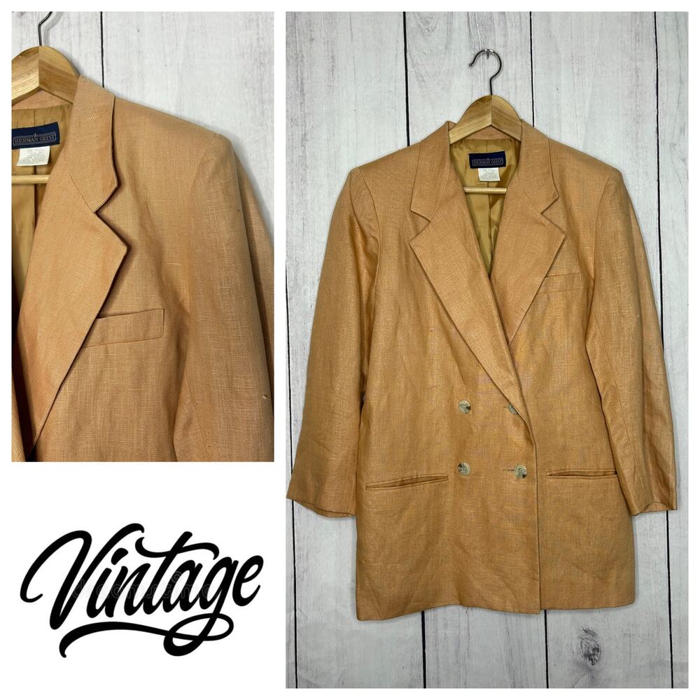 HERMAN GEIST Women's Tan Long Sleeve Blazer Coat Jacket, Size 8